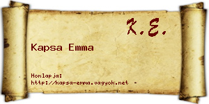 Kapsa Emma névjegykártya