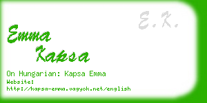 emma kapsa business card